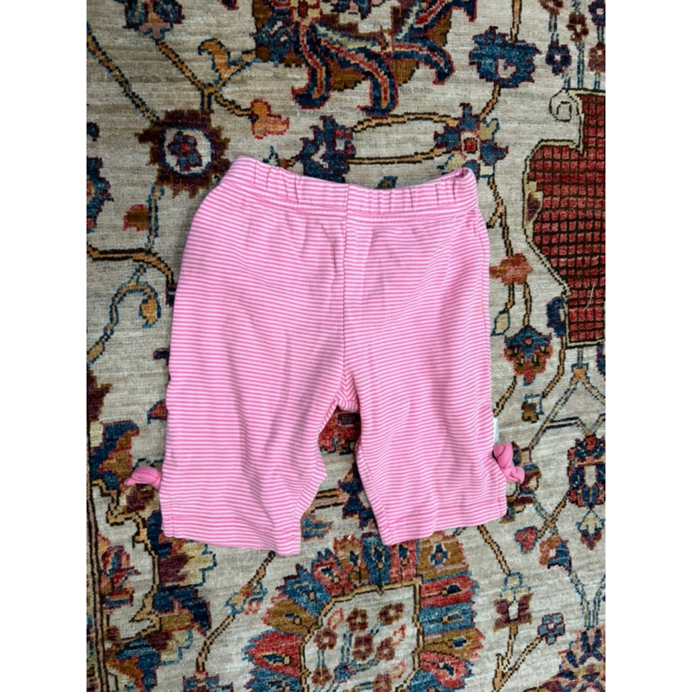 McBaby Pink White Striped Baby Leggings 0-3 M Bow Detail Cotton Spring Easter